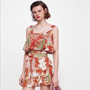 NWT’s Cropped Shirt Blouse Zara Gorgeous Top L Large